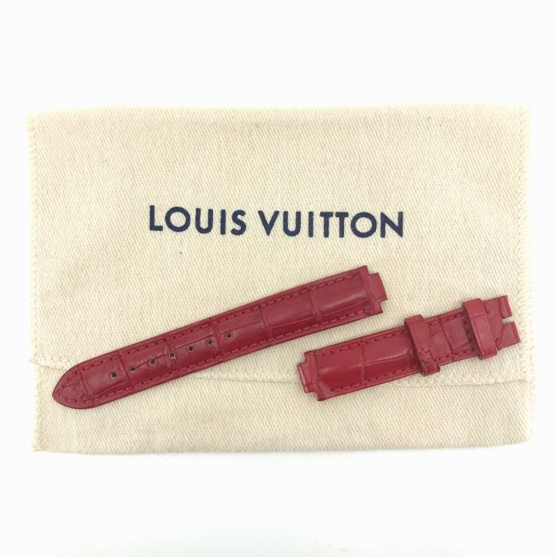 【美品・保管袋付】LOUIS VUITTON ルイヴィトン／タンブール アリゲーター ストラップ S／レザー（アリゲーター）／レッド