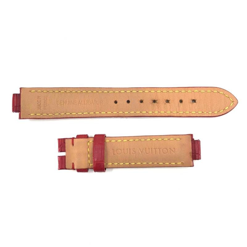 【美品・保管袋付】LOUIS VUITTON ルイヴィトン／タンブール アリゲーター ストラップ S／レザー（アリゲーター）／レッド