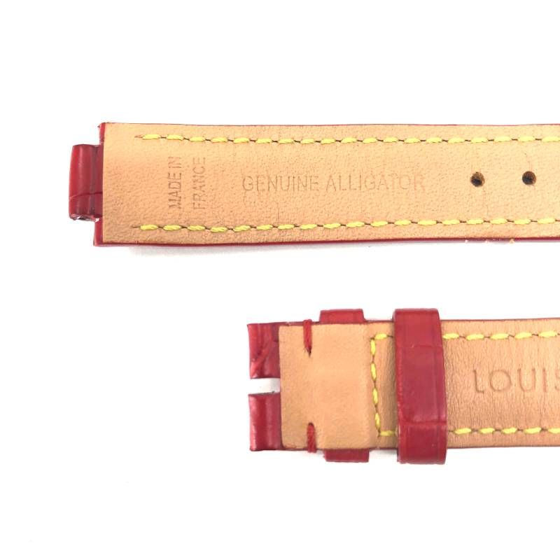 【美品・保管袋付】LOUIS VUITTON ルイヴィトン／タンブール アリゲーター ストラップ S／レザー（アリゲーター）／レッド