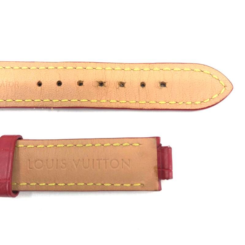 【美品・保管袋付】LOUIS VUITTON ルイヴィトン／タンブール アリゲーター ストラップ S／レザー（アリゲーター）／レッド