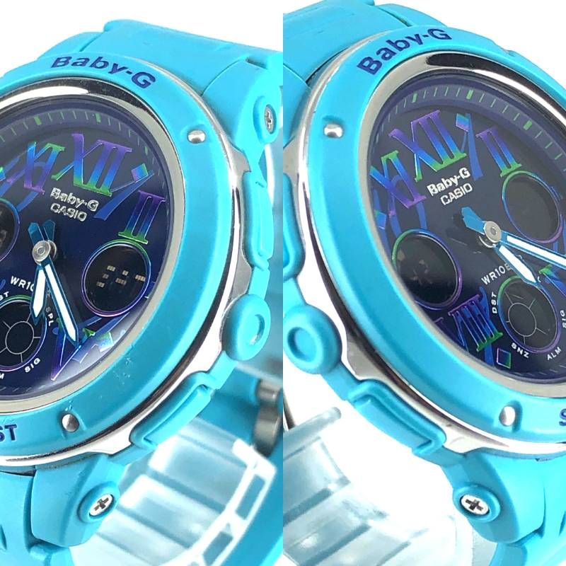 【美品】CASIO カシオ／Baby-G BGA-150GR／クォーツ／樹脂／ブルー