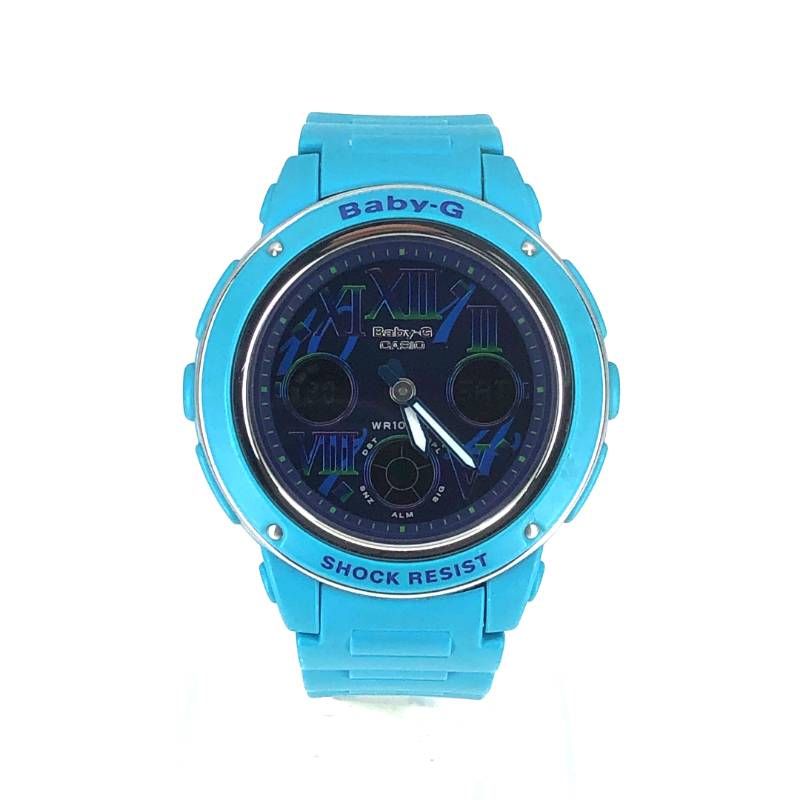 【美品】CASIO カシオ／Baby-G BGA-150GR／クォーツ／樹脂／ブルー