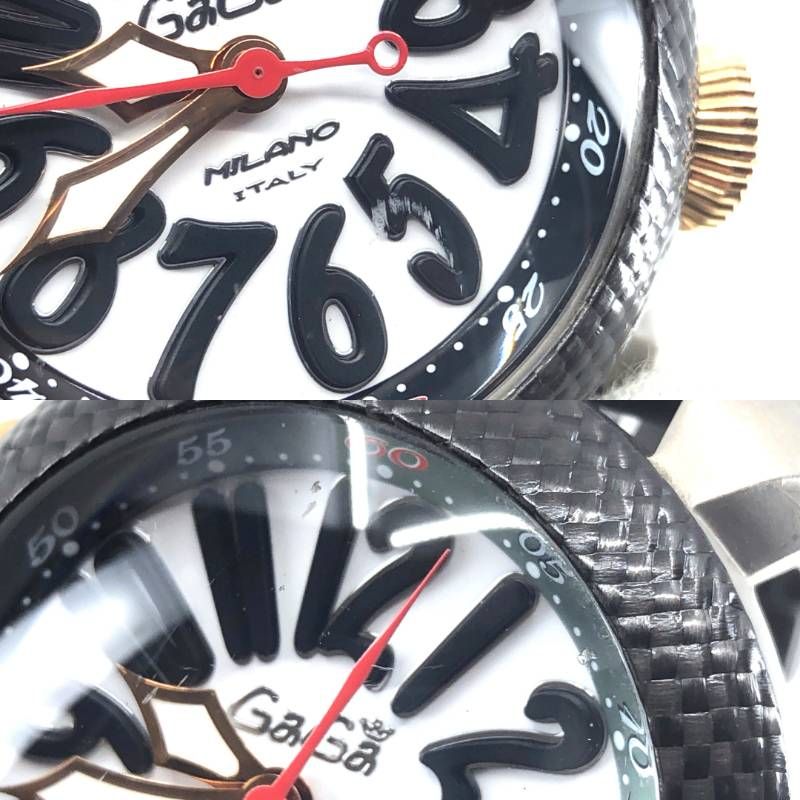 GaGa MILANO ガガミラノ／ダイビング カーボンベゼル 48mm 1954／自動巻／チタン・ラバー／ブラック・ホワイト・ゴールド