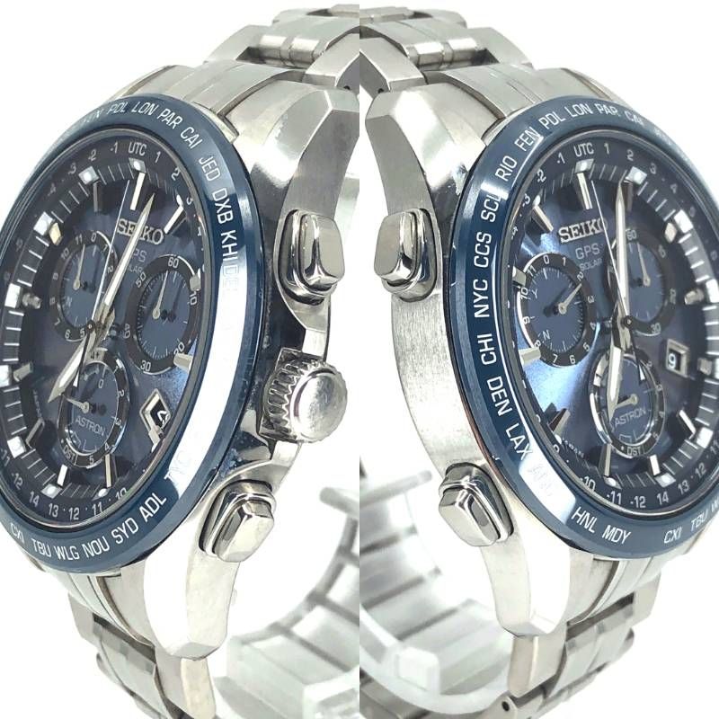 【美品・コマ・ケース付き】SEIKO セイコー／アストロンGPS 8X82-0AB0/SBXB005／ソーラークォーツ／チタン／ディープブルー・シルバー