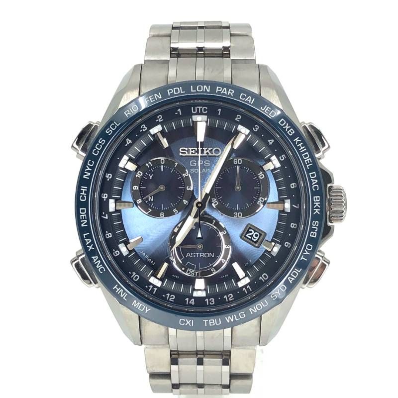 【美品・コマ・ケース付き】SEIKO セイコー／アストロンGPS 8X82-0AB0/SBXB005／ソーラークォーツ／チタン／ディープブルー・シルバー