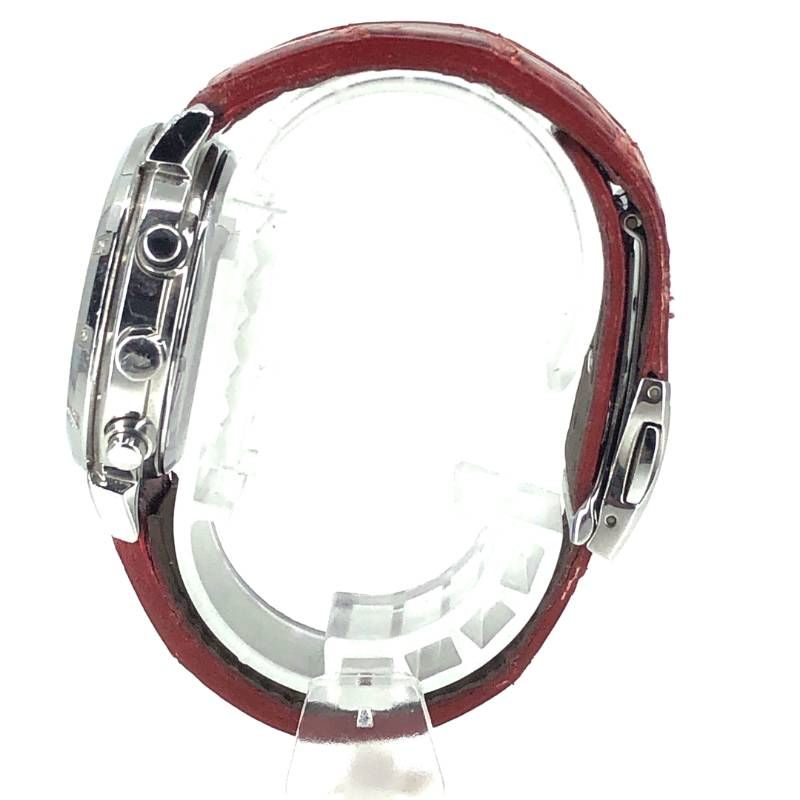 【美品・限定・電池交換済み・取説・ケース付き】SEIKO セイコー／レディース ルキア V175-0DF0／ソーラークォーツ／ステンレス・レザー／シルバー・ホワイト・レッド