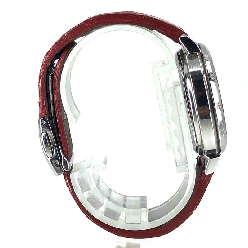 【美品・限定・電池交換済み・取説・ケース付き】SEIKO セイコー／レディース ルキア V175-0DF0／ソーラークォーツ／ステンレス・レザー／シルバー・ホワイト・レッド