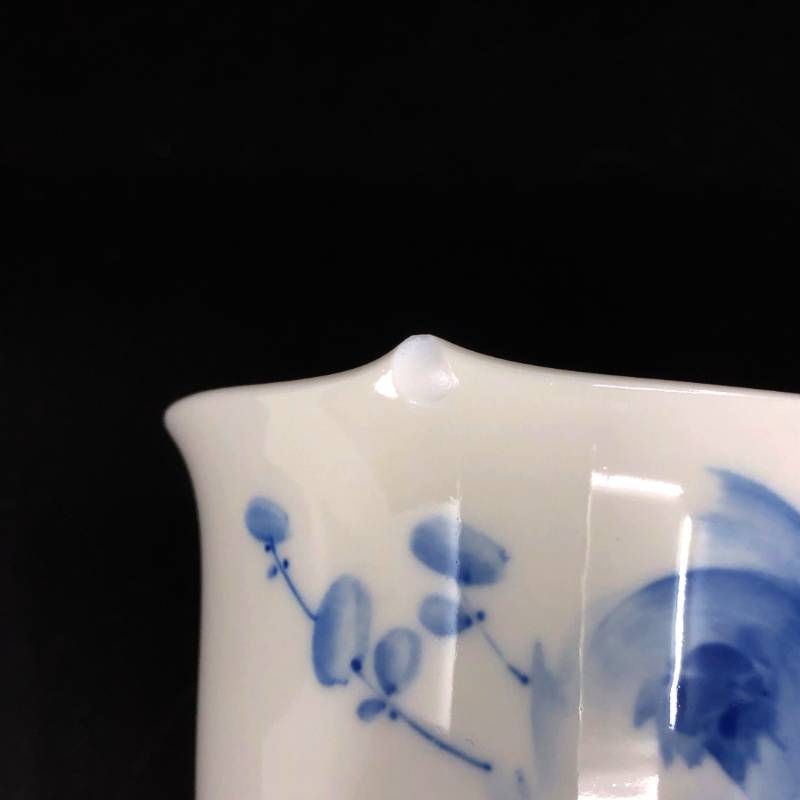 【訳あり・売り切り・美品】MEISSEN マイセン／青い花 モカ カップ＆ソーサー／陶器／ホワイト・ブルー
