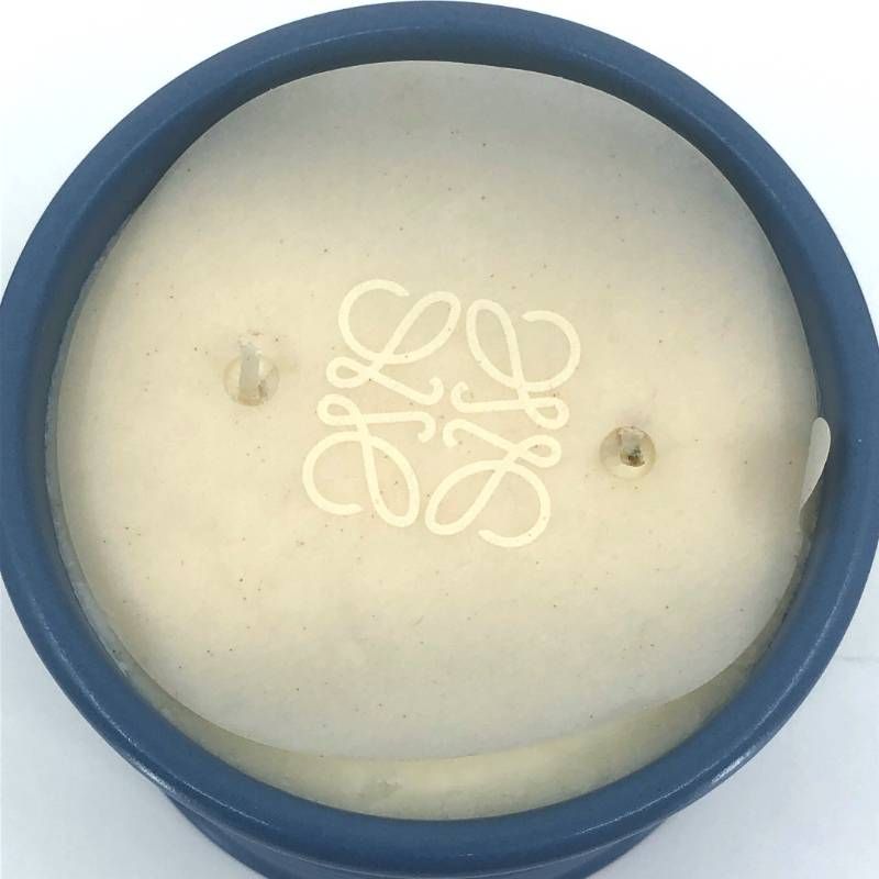 【未使用品・箱付き】LOEWE ロエベ／サイプレスボール キャンドル ミディアム アロマティック／ウッディ／610g／セラミック・ワックス／ベビーブルー・ホワイト
