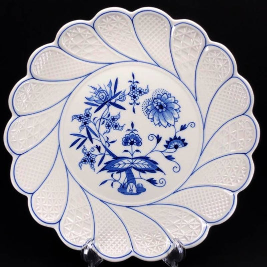 【美品】MEISSEN マイセン／ブルーオニオン ディッシュ プレート 皿／29cm／陶器／ブルー・ホワイト