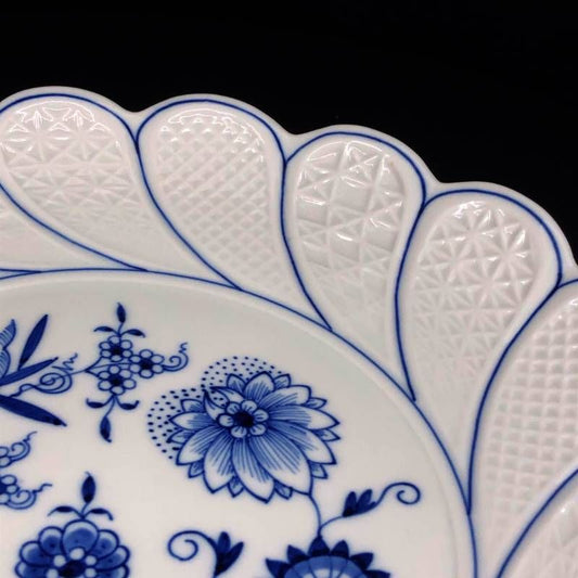 【美品】MEISSEN マイセン／ブルーオニオン ディッシュ プレート 皿／29cm／陶器／ブルー・ホワイト
