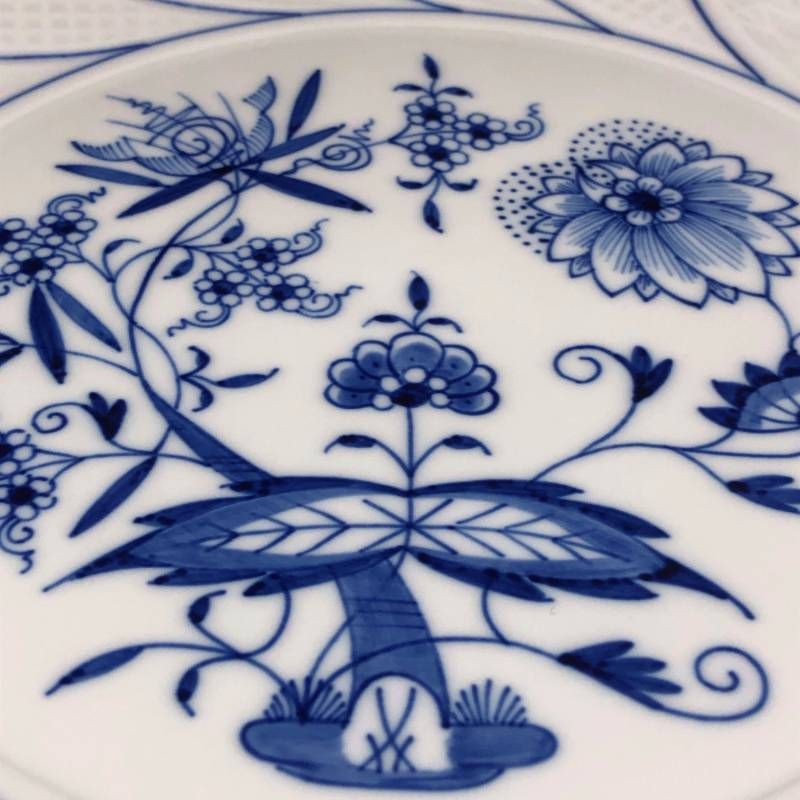 【美品】MEISSEN マイセン／ブルーオニオン ディッシュ プレート 皿／29cm／陶器／ブルー・ホワイト