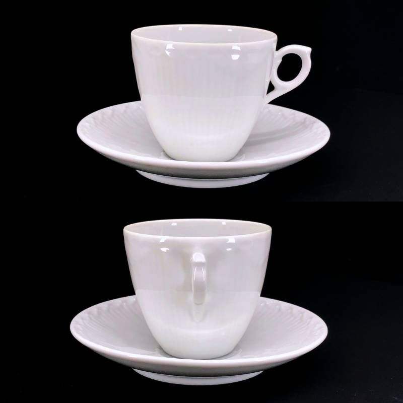 【美品・3点セット】Royal Copenhagen ロイヤルコペンハーゲン／カップ＆ソーサー アソート 3点セット／陶器／ホワイト・ブルー