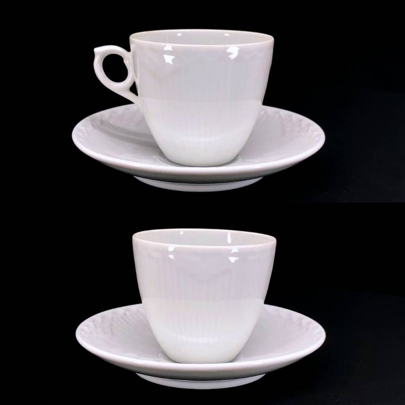 【美品・3点セット】Royal Copenhagen ロイヤルコペンハーゲン／カップ＆ソーサー アソート 3点セット／陶器／ホワイト・ブルー