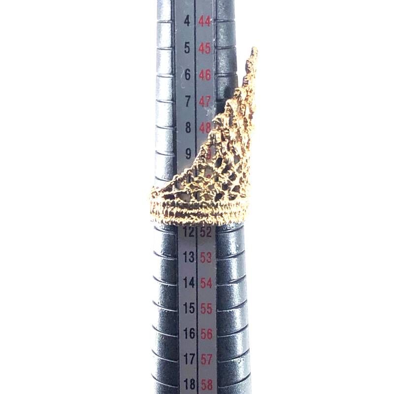 【美品】ete エテ／レース ゴールド アンティーク調 ステートメント リング 指輪／SV925・GP／11号／ゴールド