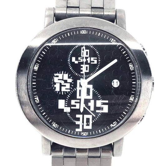 【電池交換済み】JeanPaul GAULTIER ジャンポールゴルチエ／クロノグラフ メンズ 腕時計／クォーツ／ステンレス／ブラック・シルバー