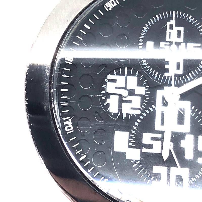 【電池交換済み】JeanPaul GAULTIER ジャンポールゴルチエ／クロノグラフ メンズ 腕時計／クォーツ／ステンレス／ブラック・シルバー