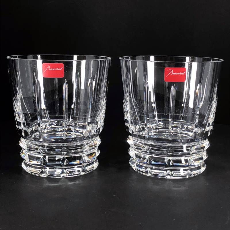 【美品・箱付き】Baccarat バカラ／アルルカン ペア タンブラー／クリスタルグラス／クリア／BC605