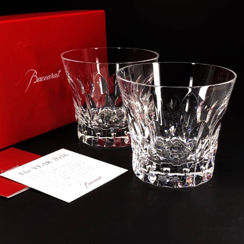 【美品・箱付き】Baccarat バカラ／ダリア ペア タンブラー／クリスタルグラス／クリア／BC606