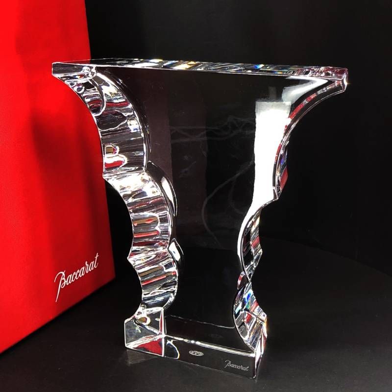 【希少・美品・箱付き】Baccarat バカラ／ブロック シャドウ 190 オブジェ 19cm／クリスタルグラス／クリア／BC607