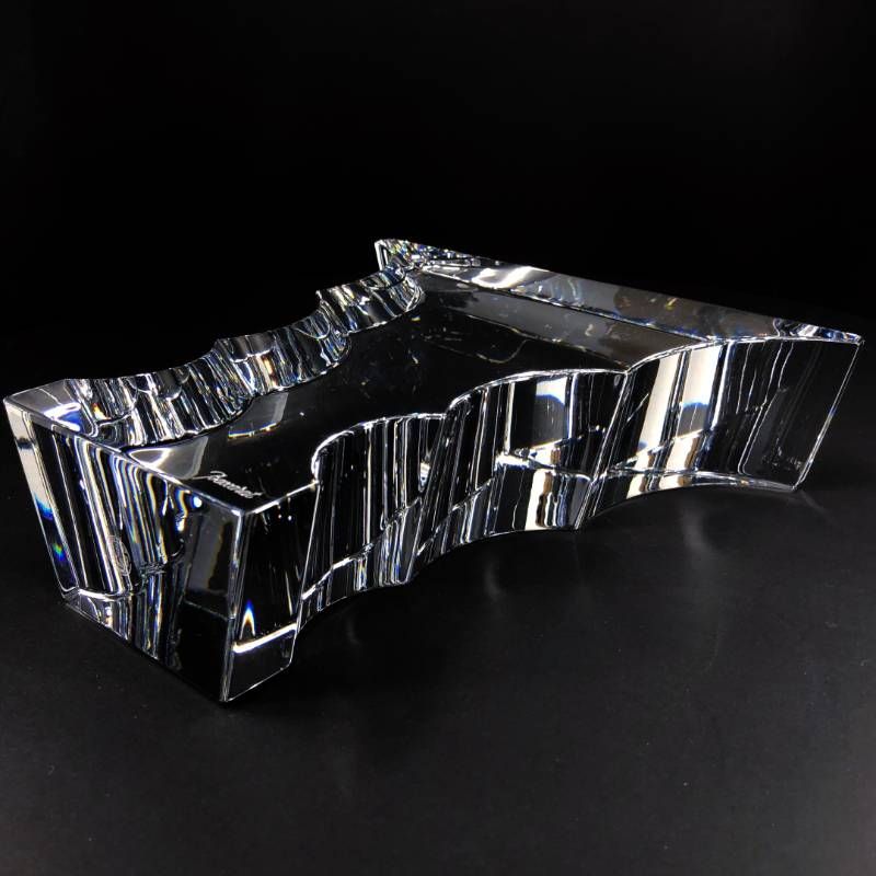 【希少・美品・箱付き】Baccarat バカラ／ブロック シャドウ 190 オブジェ 19cm／クリスタルグラス／クリア／BC607