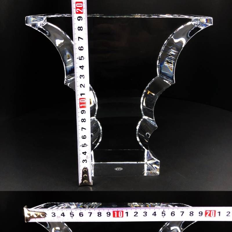 【希少・美品・箱付き】Baccarat バカラ／ブロック シャドウ 190 オブジェ 19cm／クリスタルグラス／クリア／BC607