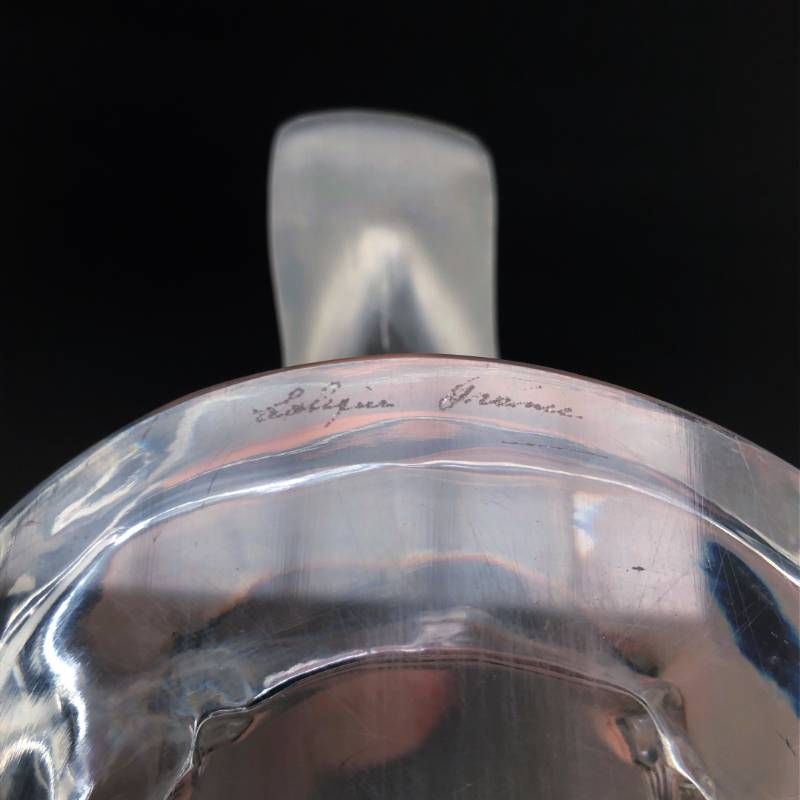 【美品】Lalique ラリック／ラージサイズ アヒル ダック バード 鳥 オブジェ 置物 フィギュリン／25cm／クリスタルグラス／乳白色 クリア