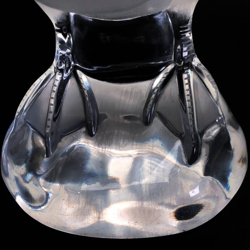【美品】Lalique ラリック／ラージサイズ アヒル ダック バード 鳥 オブジェ 置物 フィギュリン／25cm／クリスタルグラス／乳白色 クリア