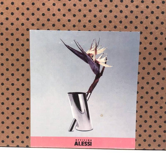 【廃盤・希少・美品】ALESSI アレッシィ／TRONCO フラワーベース マリオ・ボッタ デザイン／28.5cm／ステンレス／シルバー