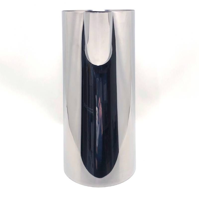 【廃盤・希少・美品】ALESSI アレッシィ／TRONCO フラワーベース マリオ・ボッタ デザイン／28.5cm／ステンレス／シルバー