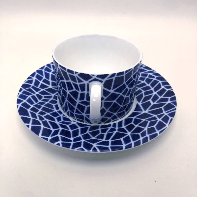 【未使用・箱付き】草間彌生 NIKKO／カップ＆ソーサー ブルーネッツ／陶器／ブルー・ホワイト