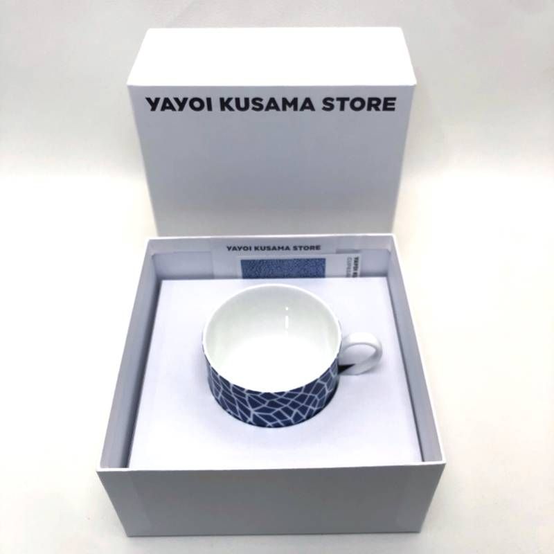 【未使用・箱付き】草間彌生 NIKKO／カップ＆ソーサー ブルーネッツ／陶器／ブルー・ホワイト