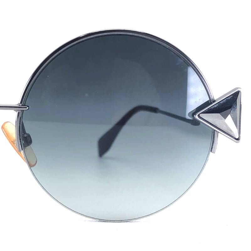 【美品・ケース付き】FENDI フェンディ／サングラス FF 0243/S／メタル・アセテート／51□21 140／スモーキーグリーン・シルバー・ブラック