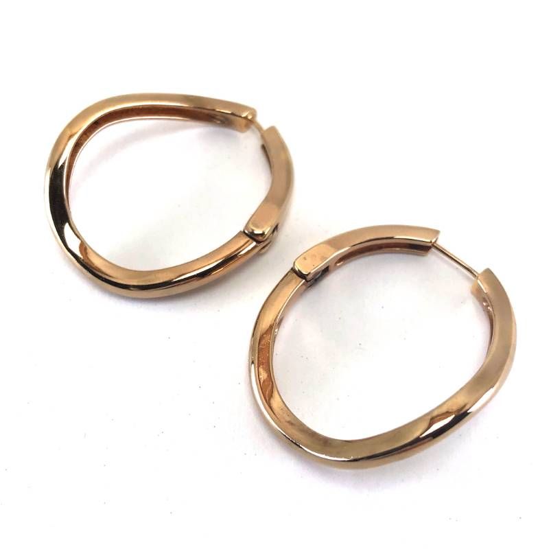 【美品】ete エテ／レディース フープ ピアス／SV925・K18／ゴールド