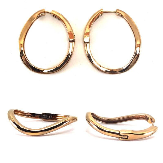 【美品】ete エテ／レディース フープ ピアス／SV925・K18／ゴールド