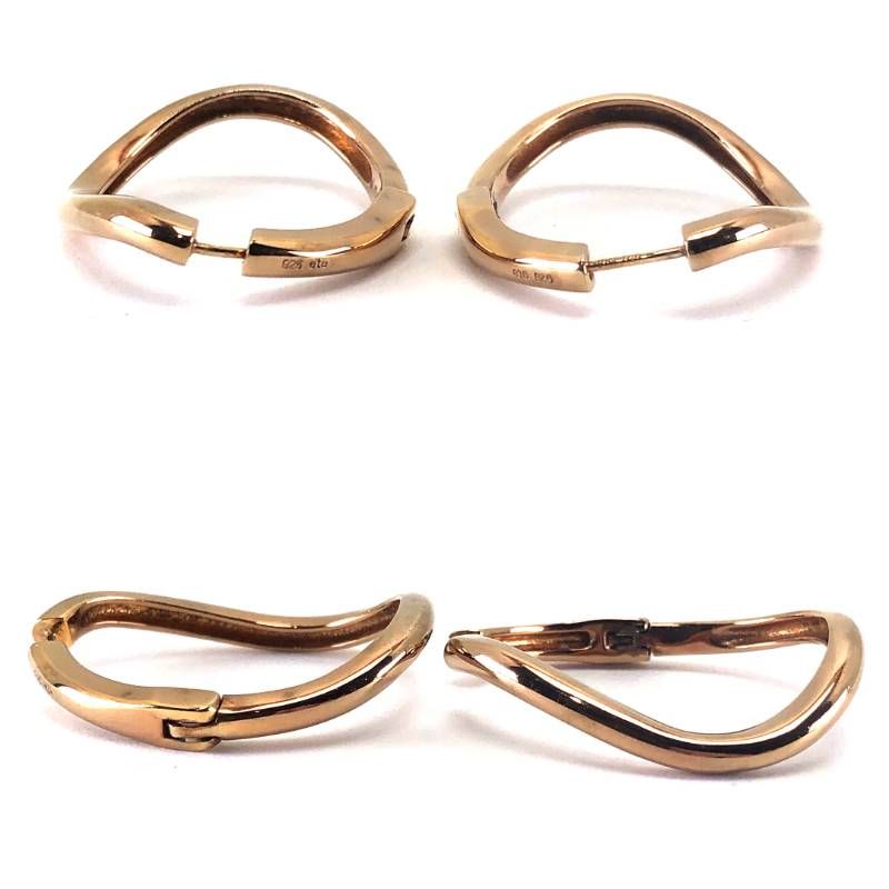 【美品】ete エテ／レディース フープ ピアス／SV925・K18／ゴールド