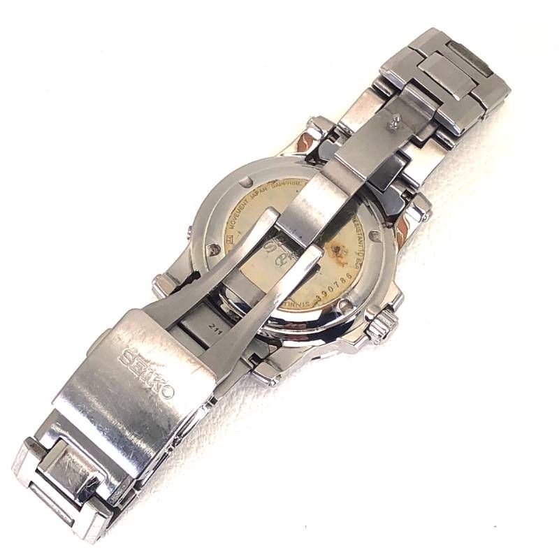 SEIKO セイコー／プルミエ キネティック ダイレクトドライブ 5D22-0AD0／オートクォーツ／SS／シルバー・ブラック
