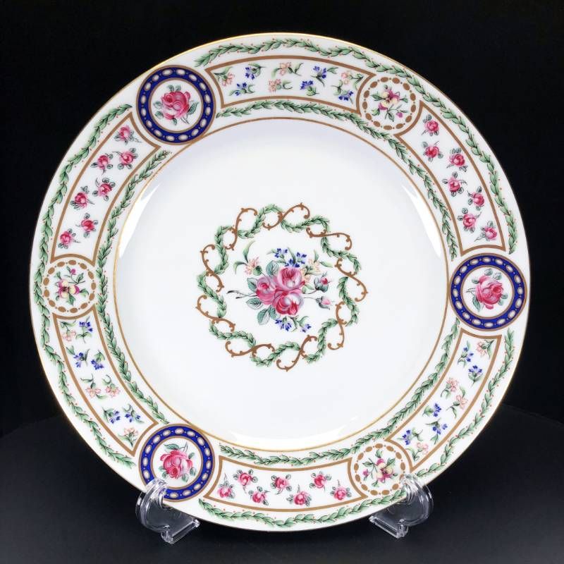 【美品】HAVILAND アビランド／ルーブシエンヌ マリーアントワネット プレート 皿／26cm／陶器／マルチカラー／M03204D
