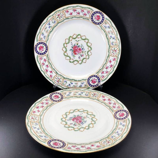 【美品】HAVILAND アビランド／ルーブシエンヌ マリーアントワネット ペア プレート 皿 2枚 セット／26cm／陶器／マルチカラー／M03204E
