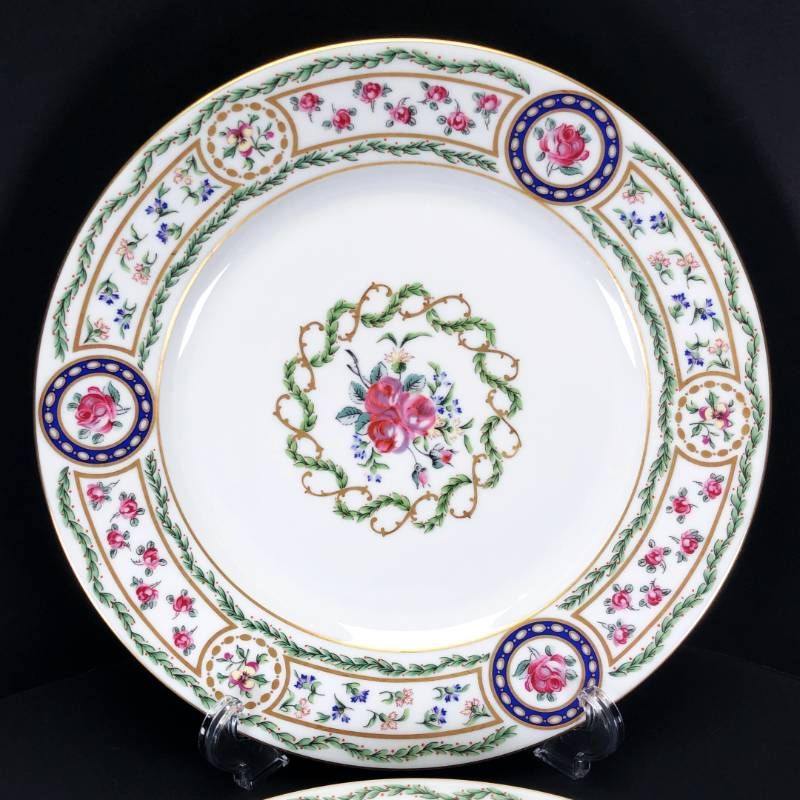 【美品】HAVILAND アビランド／ルーブシエンヌ マリーアントワネット ペア プレート 皿 2枚 セット／26cm／陶器／マルチカラー／M03204E