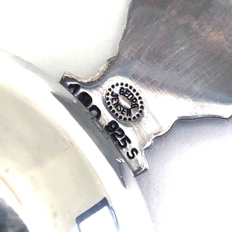 【美品】Georg Jensen ジョージジェンセン／ソルトセラー トレイ／SV925・コバルトガラス／シルバー・ブルー