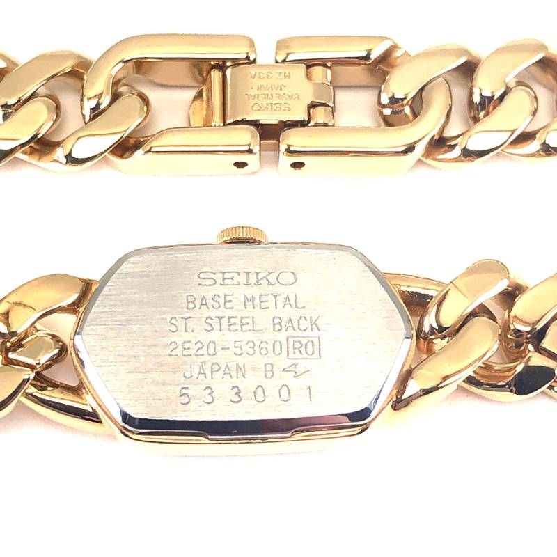 【美品・電池交換済み・ケース付き】SEIKO セイコー／レディース ブレスレットウォッチ 2E20-5360／クォーツ／ステンレス／ゴールド