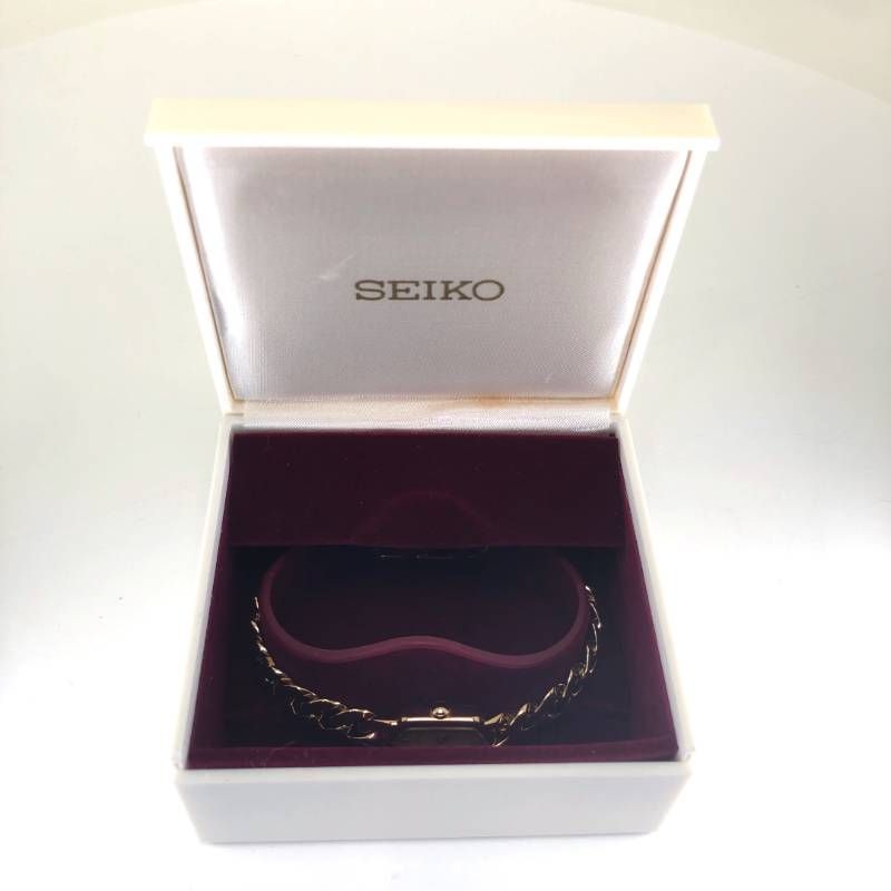 【美品・電池交換済み・ケース付き】SEIKO セイコー／レディース ブレスレットウォッチ 2E20-5360／クォーツ／ステンレス／ゴールド