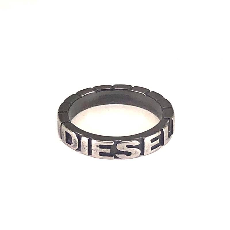 DIESEL ディーゼル／ロゴ入り リング ／13号／スチール／シルバー