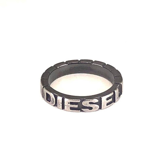 DIESEL ディーゼル／ロゴ入り リング ／13号／スチール／シルバー