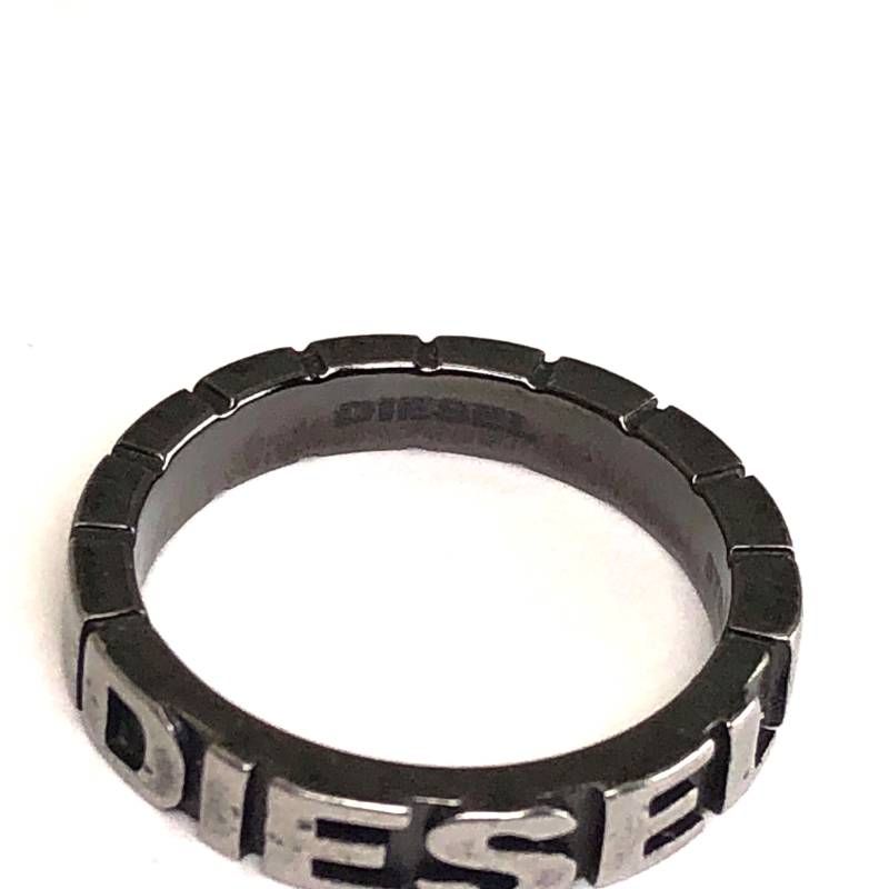 DIESEL ディーゼル／ロゴ入り リング ／13号／スチール／シルバー