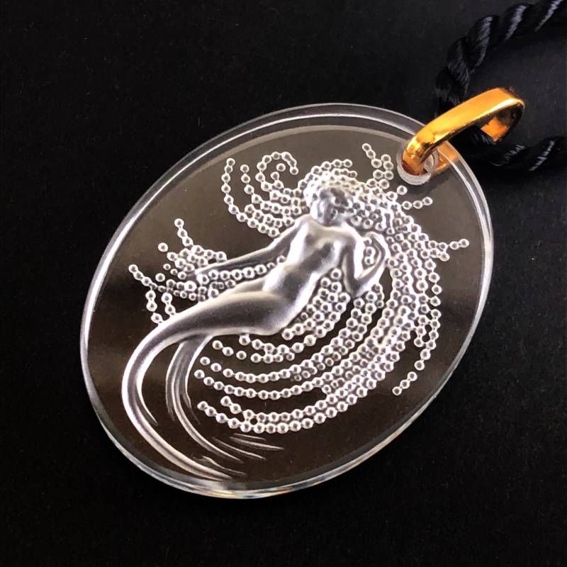 【限定・美品】Lalique ラリック／ナイアード ペンダント チャーム ネックレス／フロステッド／クリア