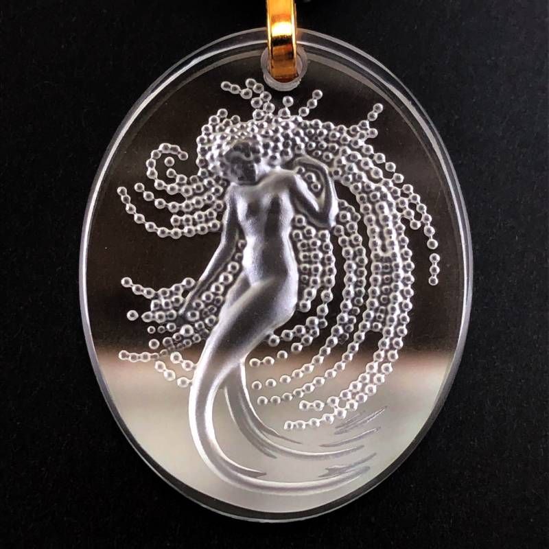 【限定・美品】Lalique ラリック／ナイアード ペンダント チャーム ネックレス／フロステッド／クリア