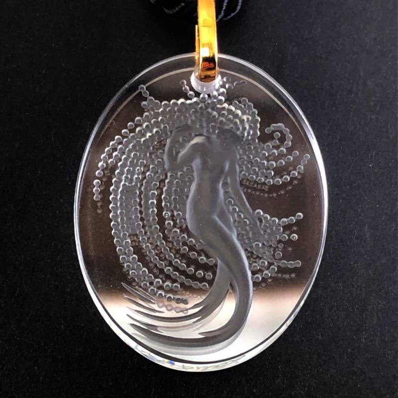 【限定・美品】Lalique ラリック／ナイアード ペンダント チャーム ネックレス／フロステッド／クリア