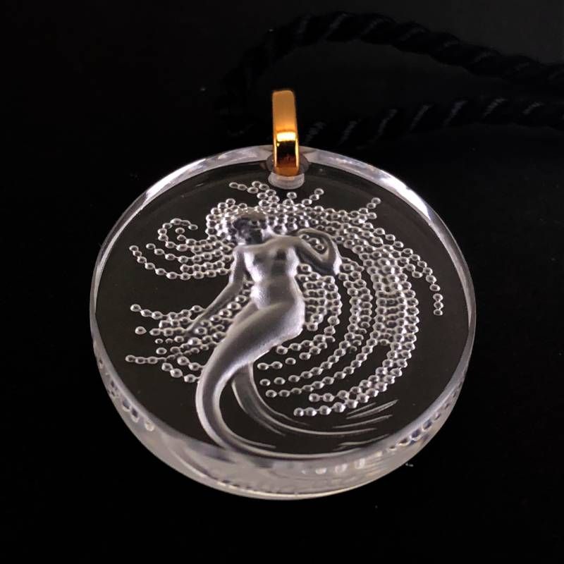 【限定・美品】Lalique ラリック／ナイアード ペンダント チャーム ネックレス／フロステッド／クリア